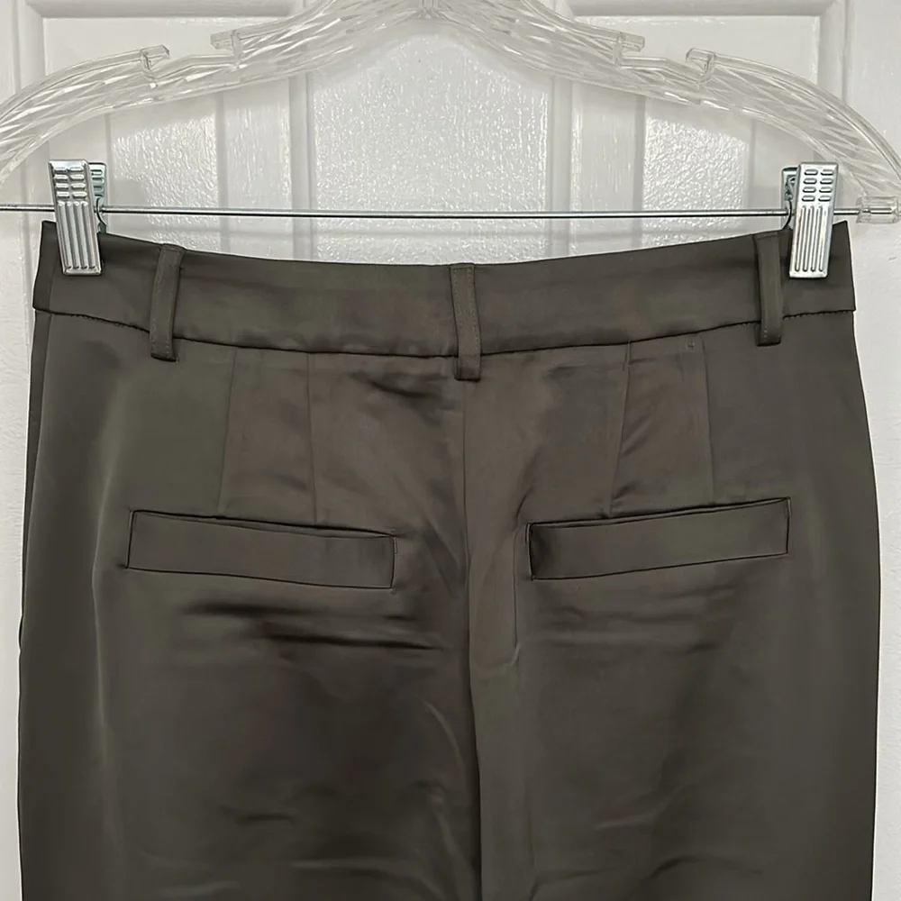 *Excellent Condition* Express, Wide Leg, High Waist, Green, Shiny, Cargo Pants - Picture 9 of 11